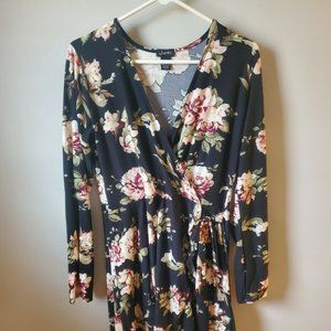 Justify Maxi Dress Floral Long Sleeve Stretch Floral RN#123271